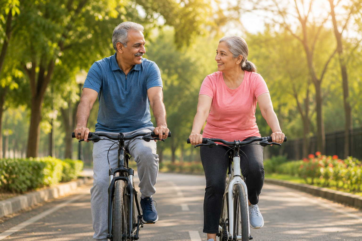 55+ Couple Cycling – Active & Healthy Lifestyle