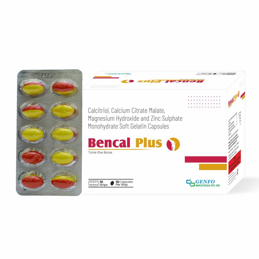 Bencal Plus™ soft gelatin capsules containing Calcitriol, Calcium Citrate Malate, Magnesium Hydroxide and Zinc Sulphate