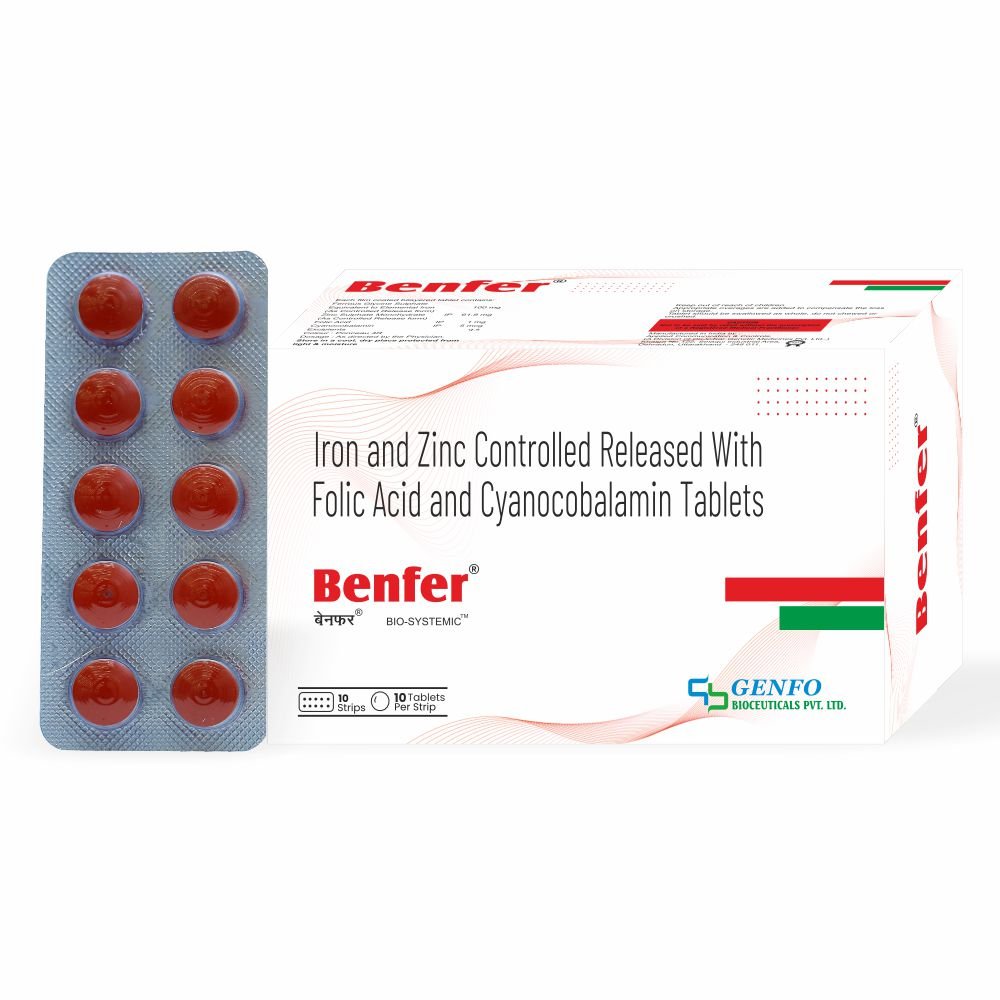 BENFER Iron Zinc Folic Acid Vitamin B12 Tablets