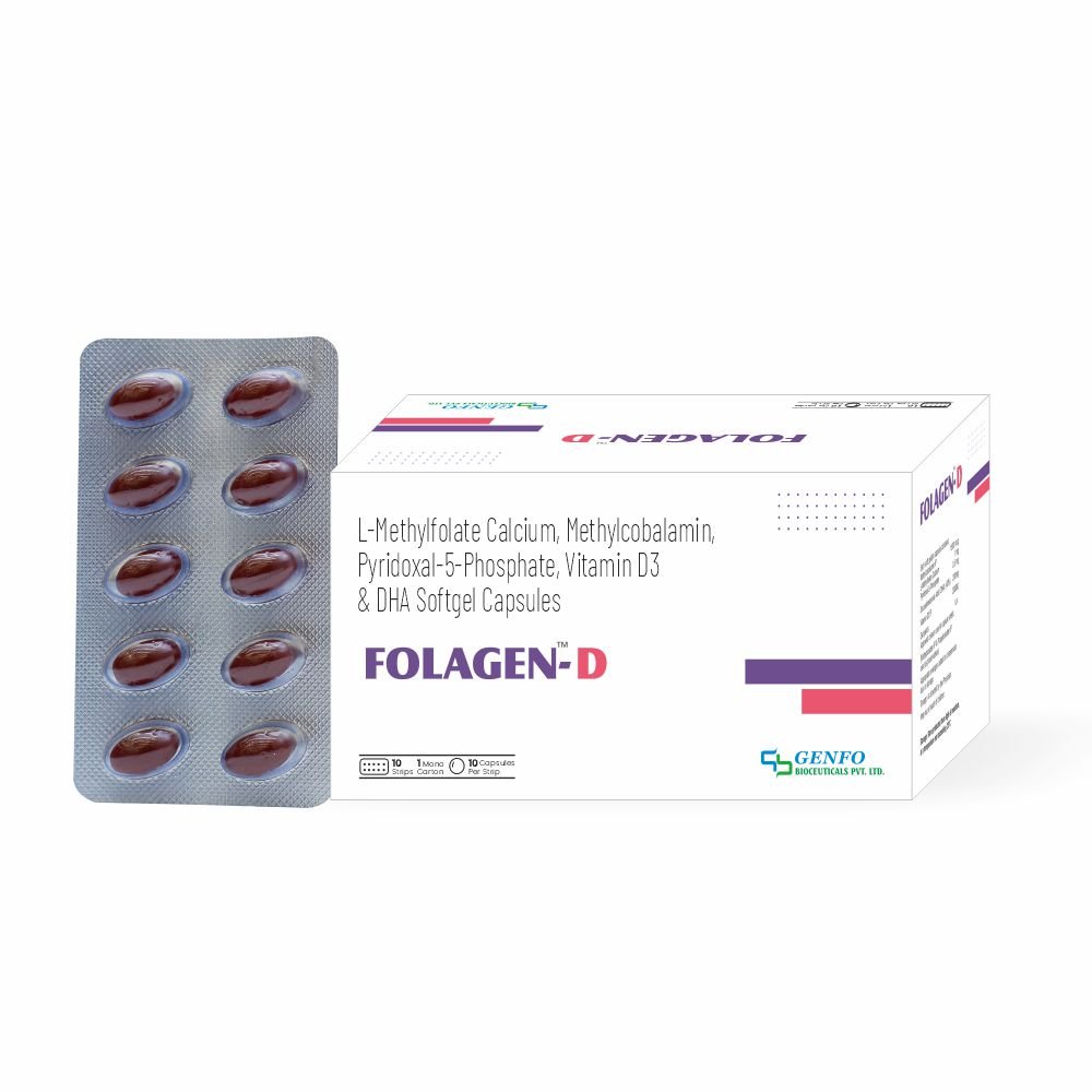 FOLAGEN-D Methylfolate Vitamin D3 DHA Softgel Capsules