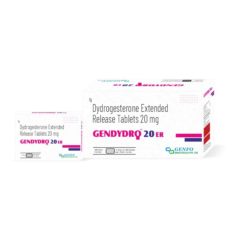 Gendydro 20 ER Dydrogesterone Extended Release 20 mg tablets by Genfo Bioceuticals