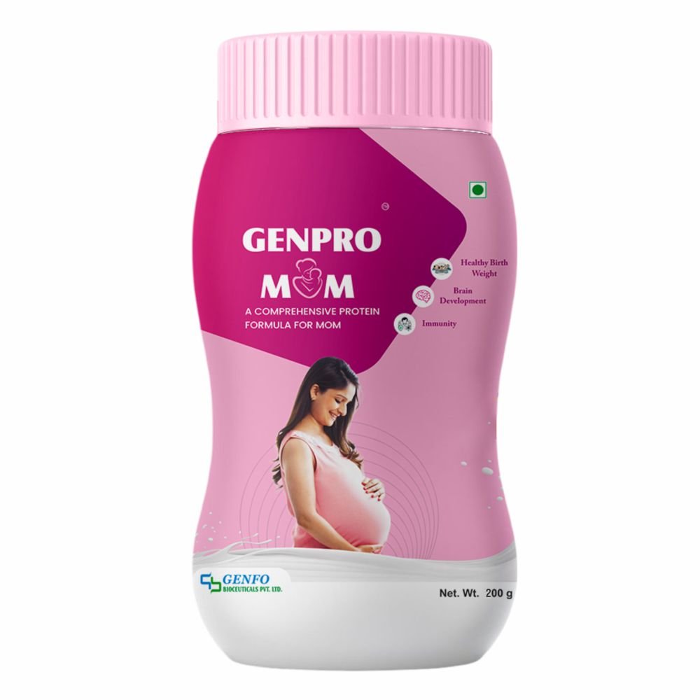 GenPro Mom protein formula for pregnancy and maternal nutritional support.