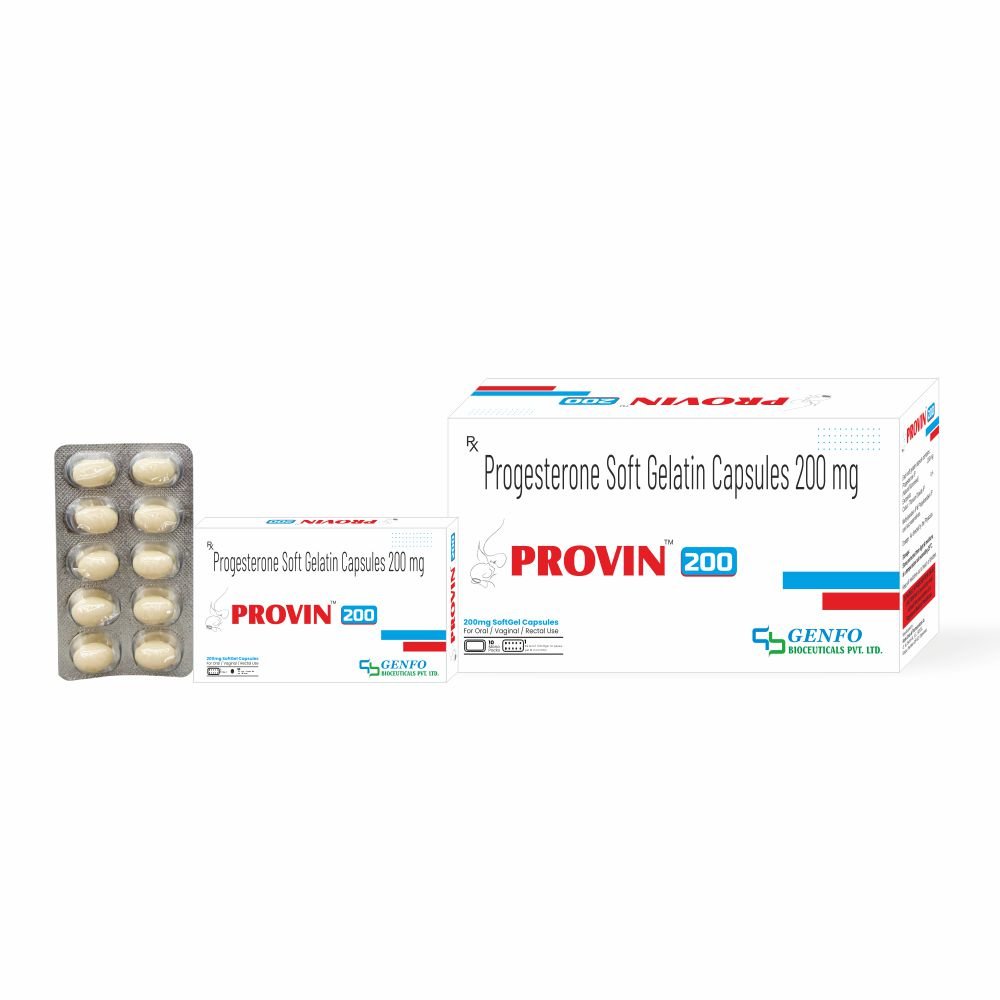 provin-200- Natural Micronised Progesterone 100 mg 200 mg Softgel Capsules