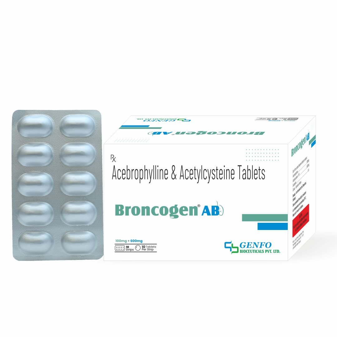 Broncogen AB™ tablets containing Acetylcysteine 600 mg and Acebrophylline 100 mg
