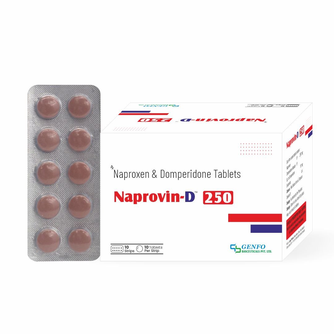 Naprovin D 250/500 tablets containing Naproxen and Domperidone